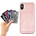 ZVE iPhone Xs Max Wallet Case iPhone Xs Max Case with Credit Card Holder Slot Slim Leather Pocket Protective Case Cover for Apple iPhone Xs Max, 6.5 inch (Aries Series)- Rose Gold