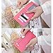 JNJSTELLA Women's Credit Card Slim Leather Long Wallet Zipper Pocket Purse for Clutch Bag Peach Pink