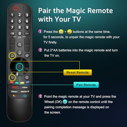 For LG-Mando-Smart-TV, Universal Magic Remote Control for LG XXX, Compatible with MR21, MR22, MR23, MR24, AKB76037605 and AKB76040301