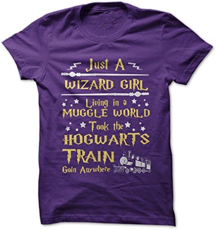 Gnarly Tees Men's Wizard Girl T-Shirt S Purple