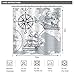 Riyidecor Nautical Sailboat Map Shower Curtain 72Wx72H Inch for Bathroom Ship Anchor Accessories for Boys Kids Sketch Pirate Ship Wheel Compass Bathtub Decor Fabric Polyester Waterproof WW-HRRS