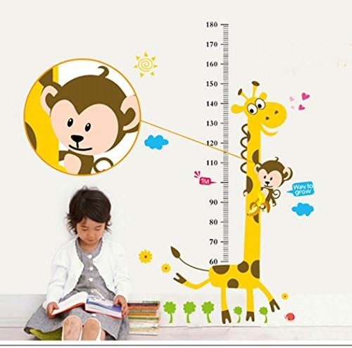 XWDA Cartoon Measure Height Cartoon Wall Sticker Wall Decal Wall Decor Wallpaper for Kids Children Room Height Ruler