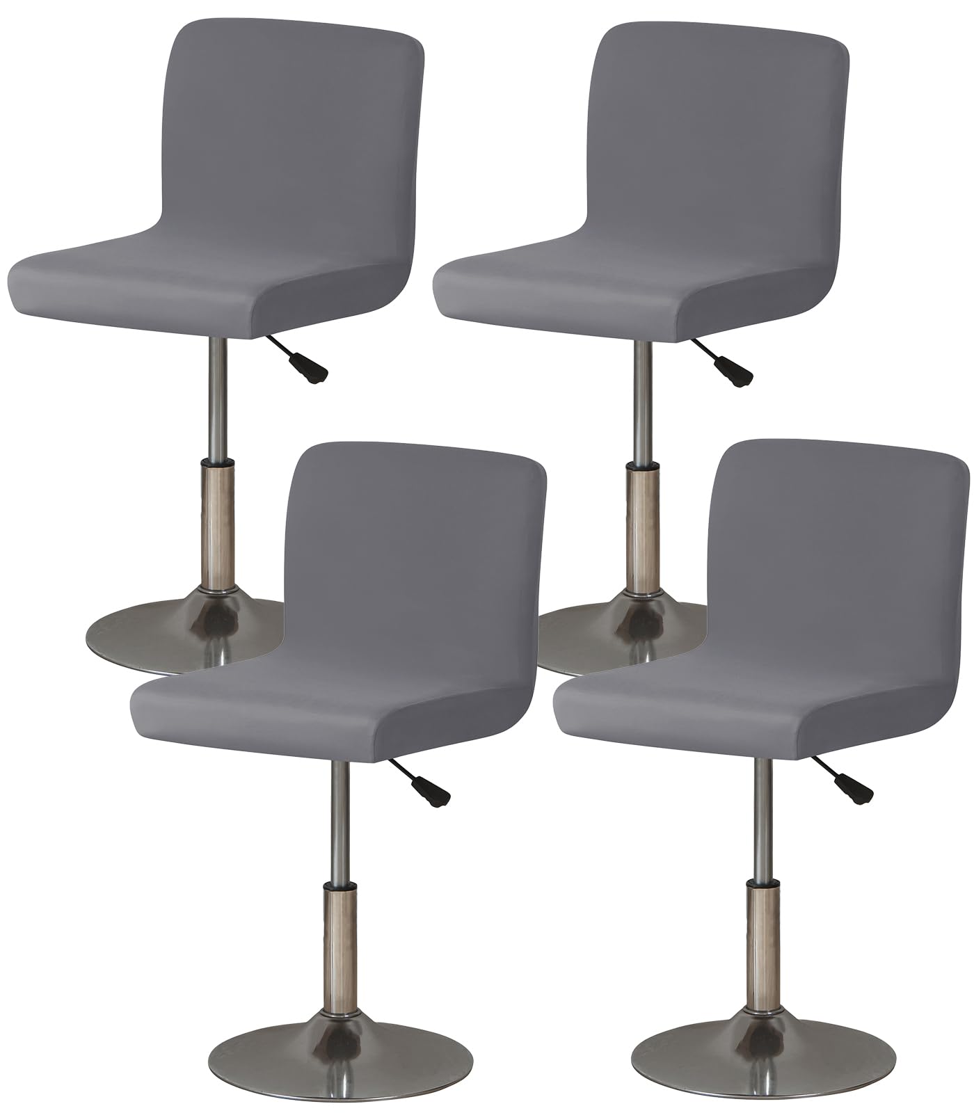 Photo 1 of Gollense Bar Stool Covers Set of 4 Stretch Pub Counter Stool Chair Covers with Backs, Washable Square Swivel Barstool Seat Slipcover with Elastic Bottom for Low Short Back Dining Chair (Grey)