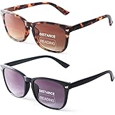 SEEKEY 2 Pack Reading Sunglasses for Women and Men, Bifocal Reading Sunglasses Classic Retro UV400 Bifocal Reader