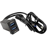 Wujexuhe Dual USB 3.0 Car Dash Flush Mount Extension Cable, Length 3.3FT (1M) Fit for Toyota, Size 1.3"x0.86"x 2.15" (Type A)