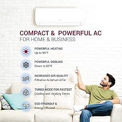 DELLA 12000 BTU Wifi Enabled 17 SEER2 Cools Up to