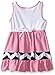 Youngland Girls' Pink and White Seersucker Dress with Whale Applique and Navy Chevron Trim