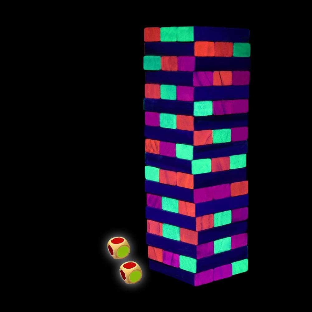 Glowing Blocks Tumble Tower Black Light Tumble Tower
