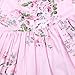 Flofallzique Cotton Vintage Floral Toddler Girls Dress Pink Backless Birthday Party Christmas Dress