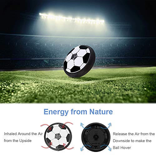 Verkstar Kids Toys Air Power Soccer Ball, Kids Disk Hover Ball Equipped with LED Lights, Sports Toys Foam Bumpers for Indoor Outdoor Activities