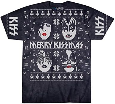 Faces Merry Kissmas Tie Dye T-Shirt Snowflake, Christmas Tree