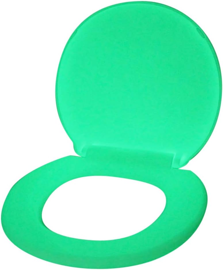 Risk Reactor Inc. GLOWSEAT-RG Round Yellow Green Glow in The Dark Phosphorescent Toilet Seat