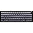 MAMBASNAKE Attack Shark X66 Gasket Wireless Mechanical Keyboard with Volume Knob,60% Bluetooth/2.4GHz/Wired Gaming Keyboard,RGB Backlit,Side Printed PBT Keycaps,66 Keys Hot Swappable for PC/MAC,Black
