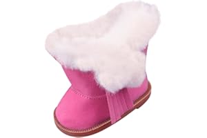 ChiuTiaro 18 Inch Doll Boots Fits 18 Inch Girl Dolls Shoes Suede Boots Zip Winter Shoes, Pink