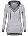Hoodie for Women,Timeson Women's Hoodie Sweatshirt V-Neck Long Sleeve Lightweight Pullover Hoodies with Kangaroo Pocket (XX-Large, LGY)