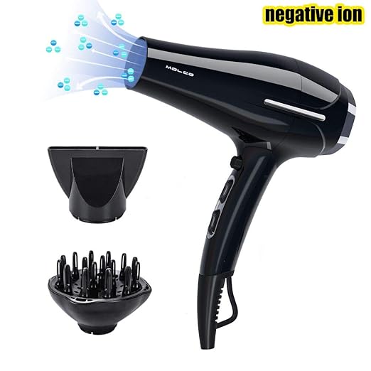 Professional Hair Dryers 1875W Ionic Hair Dryer With Diffuser and Concentrator, Light Weight Low