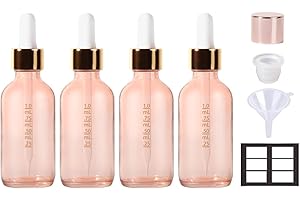 Stellacare 4P-2oz Colorful Dropper Bottles Oil Eye Droppers for Oils, Leak Proof Travel Bottles