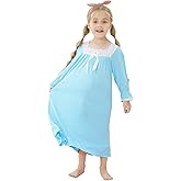 PUFSUNJJ Lovely Girls Princess Nightgown Soft Cotton Sleepwear Kids 3-12 Years