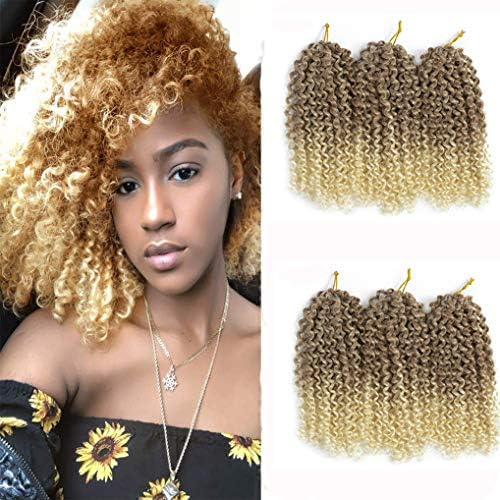 6Pcs/Lot Marlybob Crochet Hair Afro Kinky Curly Hair Crochet Braids Curly Crochet Braiding Hair Synthetic Hair Extension (27-613#)