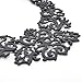 Fashion Single Chain Big Copy CCB Resin Simulated Pearl Bib Collar Choker Statement Necklace (Black Flower)