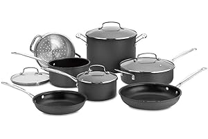Cuisinart 11-Piece Cookware Set, Black, Chef's Classic Nonstick Hard Anodized, 66-11