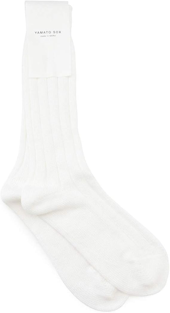 Amazon Co Jp アダム エ ロペ メンズ Adam Et Rope Yamato コットンリブロングソックス ホワイト 10 F 服 ファッション小物