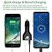 USB Car Charger, AI AIKENUO 48W Cars Adapter With Dual Ports Quick Charge 3.0 , Fast Charging Auto Chargers for QC Devices, Android Phone,Samsung,Iphone,Tablets And More