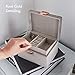 Beautify Velvet Jewelry Box Jewelry Organizer and Storage with Removable Dividers, 2 Layers for Rings, Necklace, Bracelets, Earrings and More - Grey with Rose Gold Clasp