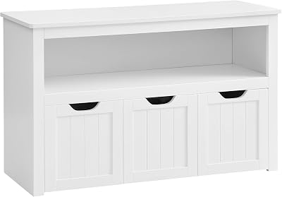 VASAGLE Toy Storage Unit for Kids 3 Drawers White 60 cm H LHS380W01