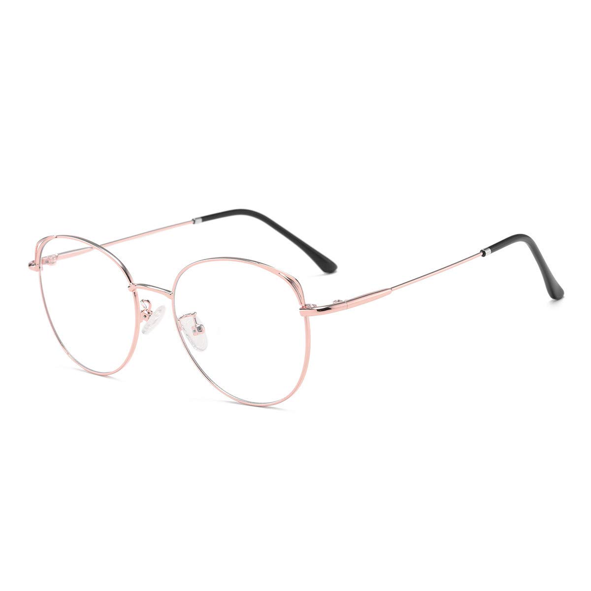 Dollger Blue Light Filter Glasses Anti Blue Light Glasses Computer Glasses Cat Eye No Prescription Metal Frame Glasses Pc Gaming Bluelight Filter Uv Blocking Blue Light Glasses Ladies Rose