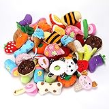 YOWOO Squeaky Plush Dog Toys All Kinds of Fruit Plush Toys Pet Dog or Cat Chew Toys 5pcs Random