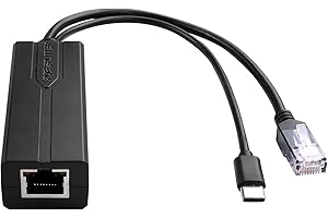 TIENFOKOTA USB C POE 5V 2.4A Gigabit Ethernet Power Over Ethernet Splitter, Compliant with IEEE 802.3Af/at Standards. Feature