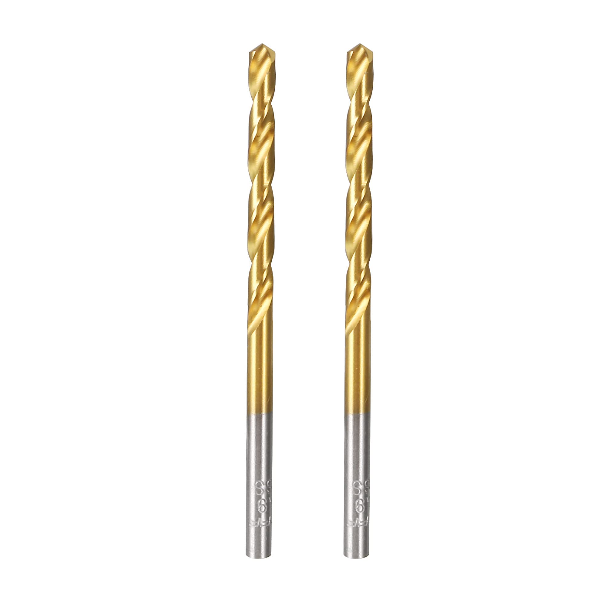 sourcing map High Speed Steel Straight Shank Twist Drill Bit Fully Ground Titanium Coated 3.9mm Drilling Dia 2 Pcs