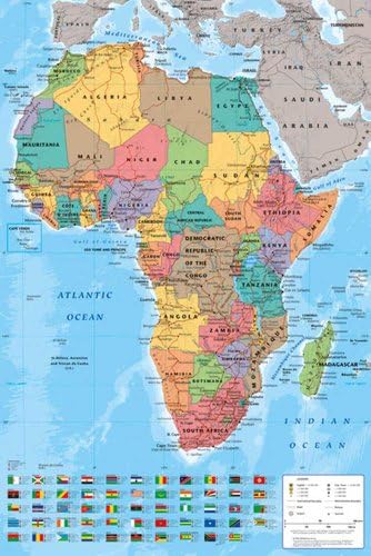 Maps - Africa Map - Landkarten Poster Karten - Grösse 61x91,5 cm