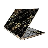 MightySkins Skin Compatible with HP Spectre x360 15.6" Gem-Cut (2019) - Black Gold Marble | Protective, Durable, and Unique Vinyl Decal wrap Cover | Easy to Apply| Made in The USA