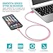 GANJOY iPhone Charger 3Pack 3FT/6FT/10FT(1M/2M/3M) Nylon Braided 8 pin Charging Cables USB Charger Cord, Compatible with iPhone 7/7 Plus/6s/6s Plus/6/6 Plus/5/5S/5C/iPad and iPod (Pink)