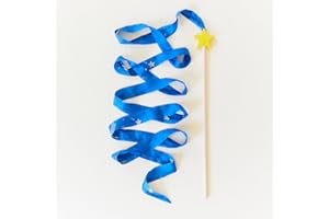 Sarah's Silks Starry Night Streamer - Pretend Play, Dance, Baton Stick Twirling, and Gymnastics Party Favors | 100% Silk and Wood Montessori and Waldorf Toys, 1 Piece