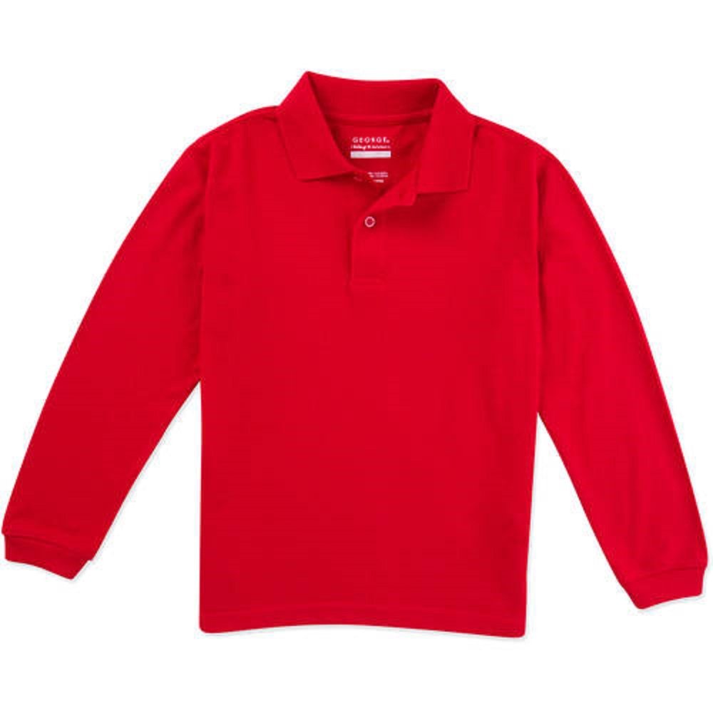 Buy Boys School Uniforms Husky Size Long Sleeve Polo Shirt (X