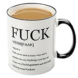 FUNNY MUG-The F word and verb definition, 11OZ Ceramic Coffee Mug, Perfect for birthday, men, women, present for him, her, sister, brother, wife, husband or friend.-by Mecai