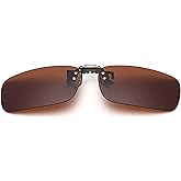 Onrtry Polarized Clip-On Flip Up Sunglasses Over Prescription Glasses for Women Men Metal Clip Rimless Sun Glasses
