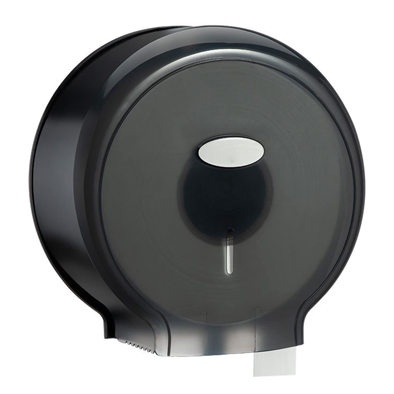 Wall Mounted Toilet Roll Holder, ABS Plastic, Lockable Single Roll Tissue Dispenser, Waterproof, Transparent Black