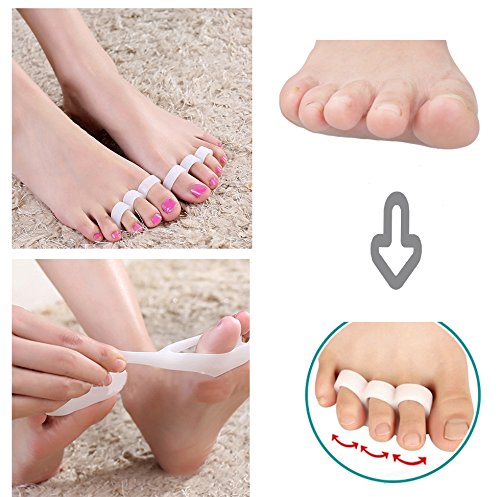 Pevor Hammer Toe Gel Pads - Corrector & Straightener for Curled, Curved, Claw & Mallet Toe Relief (Bunion Pads)