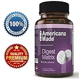 Digestive Enzyme Supplement with Amylase Bromelain Lipase for Healthy Digestion 500 Milligram Complex Dietary Supplement 60 Vegetable Capsules Americana Made for Men and Women
