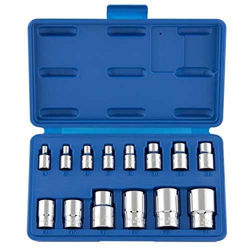 NEW Female Torx Socket Set | 14pc E Star External Bit Kit 1/4" 3/8" & 1/2" Drive Crv with case
