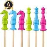 SUBANG 6 Pcs Pencil Toppers FDA-approved Ultra Silicone Chewable Toppers, Therapy Toys, Chewy Tubes, Fidgets, Oral Motor Chew