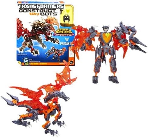 Transformers Year 2013 Beast Hunters Predacons Rising Construct-Bots Series Exclusive 6 Inch Tall Figure Set - Predacon PREDAKING with Alternative Mode as Wing Dragon (Total Pieces: 59)