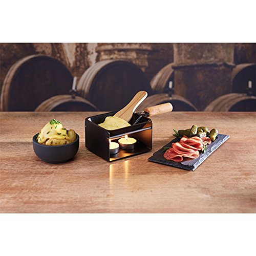 Raclette - Individual - 9.5cm Non Stick Pan with Burner & Stand - Gift Boxed - Thumbnail 2