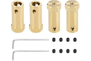 uxcell Hex Coupler 8mm Bore Motor Hex Brass Shaft Coupling Connector for Car Wheels Tires Shaft Motor 4pcs