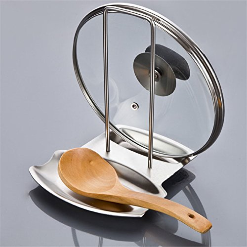 Stainless Steel Pan Stand Pot Cover Rack Lid Spoon Rest Holder Kitchen
Tool New