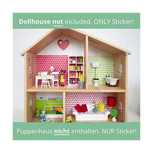 Limmaland Puppenhaus Tapete für IKEA FLISAT Holz Puppenhaus - Möbel Nicht inklusive - byGraziela Design – Bild 3